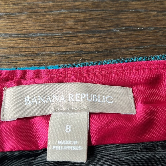 Banana Republic black and turquoise A line skirt size 8 - Picture 9 of 15